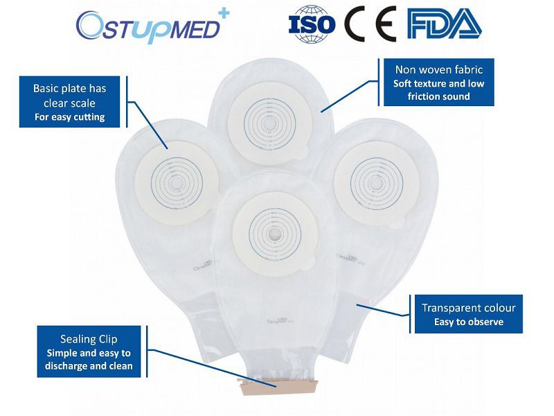 Transparent Drainable Ostomy Bag